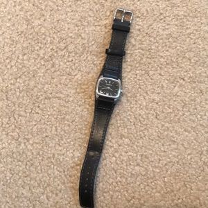 Black Leather Fossil Watch